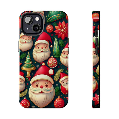 iPhone Tough Phone Case Santa And Trees - covers4phones