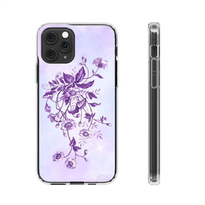 Floral design In Purple Clear Cases - covers4phones