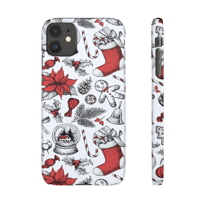 Iphone Clear Silicone Phone Case In Christmas Holiday Pattern - covers4phones