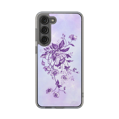 Floral design In Purple Clear Cases - covers4phones