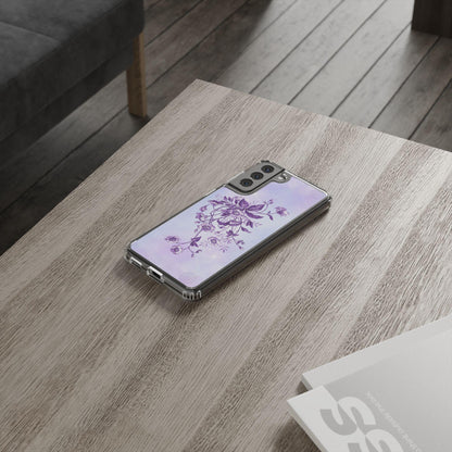 Floral design In Purple Clear Cases - covers4phones