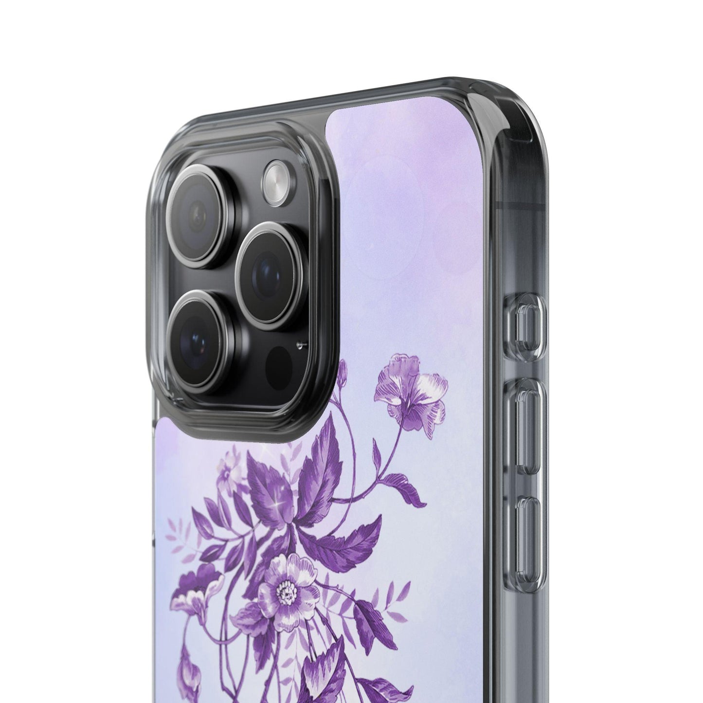 Floral design In Purple Clear Cases - covers4phones