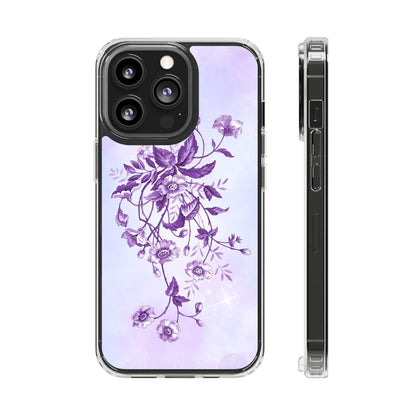 Floral design In Purple Clear Cases - covers4phones