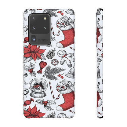 Samsung Clear Silicone Phone Case with Christmas Holiday Pattern – Festive Protection for Your Device - covers4phones