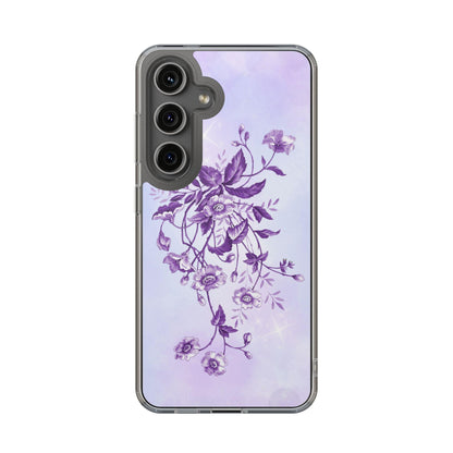 Floral design In Purple Clear Cases - covers4phones