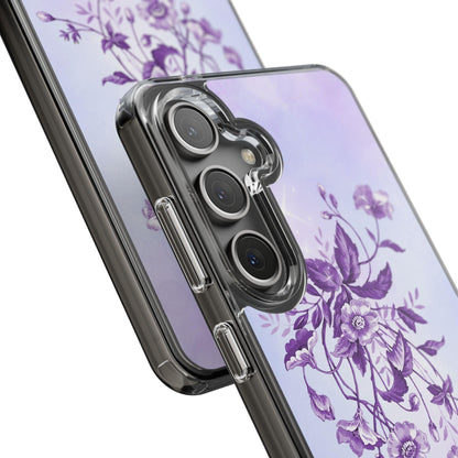 Floral design In Purple Clear Cases - covers4phones