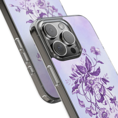 Floral design In Purple Clear Cases - covers4phones