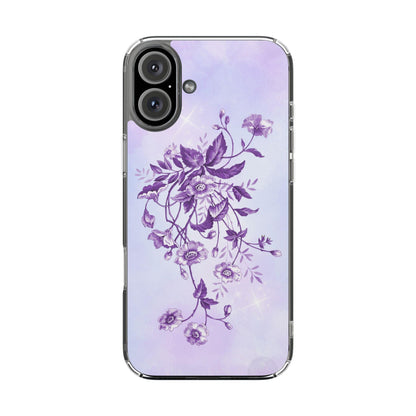 Floral design In Purple Clear Cases - covers4phones