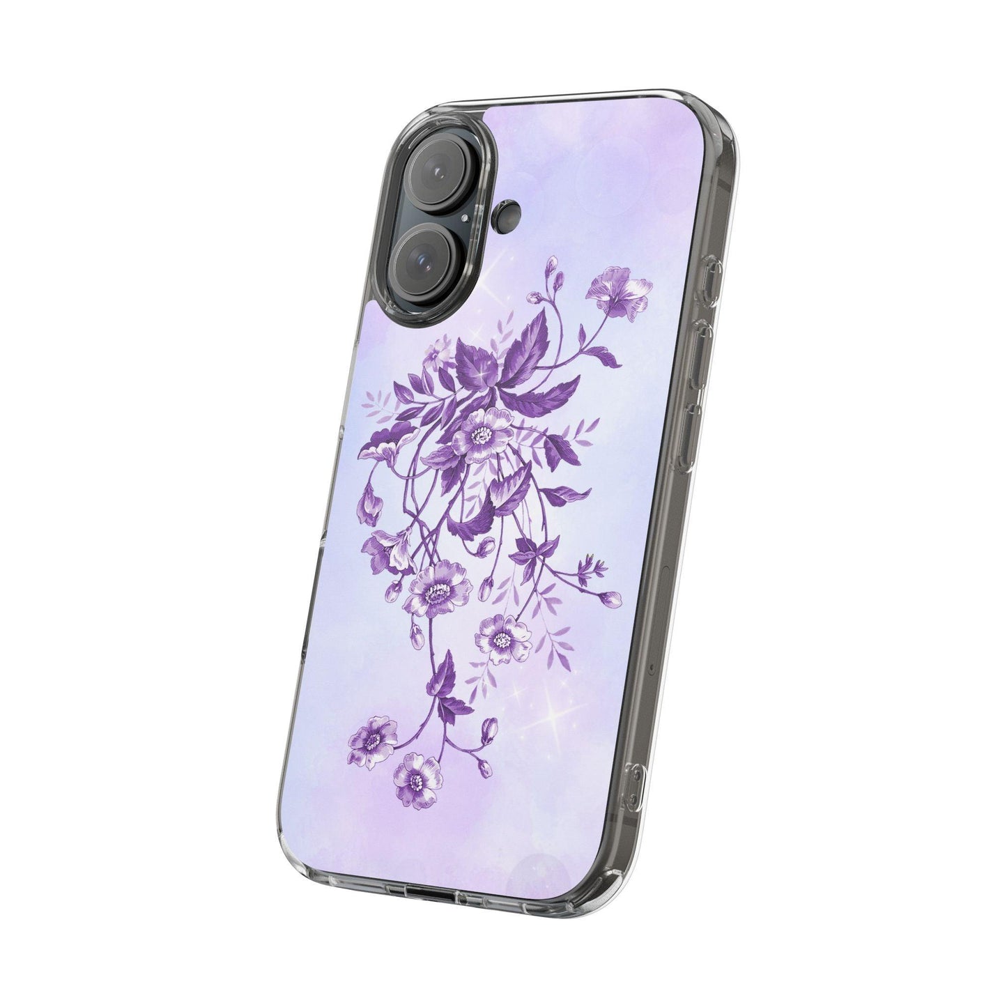 Floral design In Purple Clear Cases - covers4phones