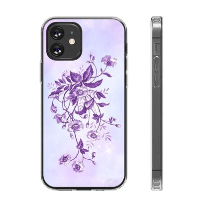 Floral design In Purple Clear Cases - covers4phones