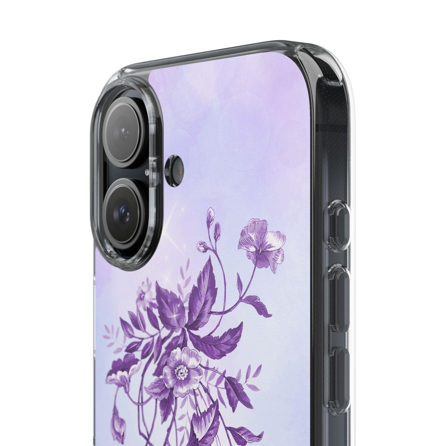Floral design In Purple Clear Cases - covers4phones