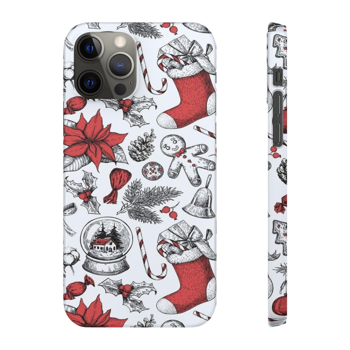 Iphone Clear Silicone Phone Case In Christmas Holiday Pattern - covers4phones
