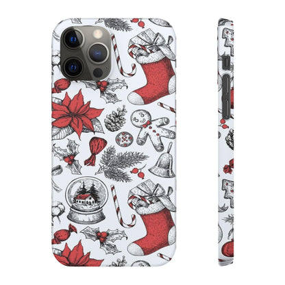 Iphone Clear Silicone Phone Case In Christmas Holiday Pattern - covers4phones