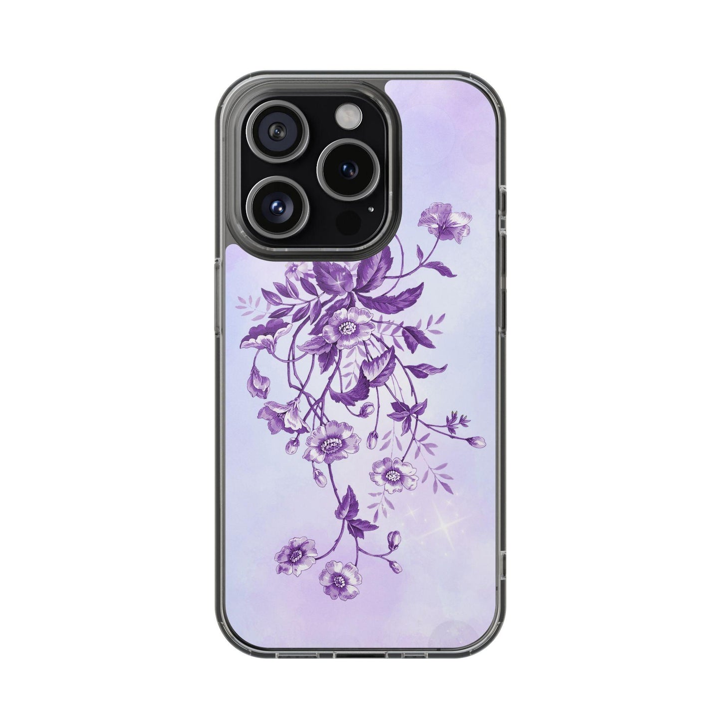 Floral design In Purple Clear Cases - covers4phones
