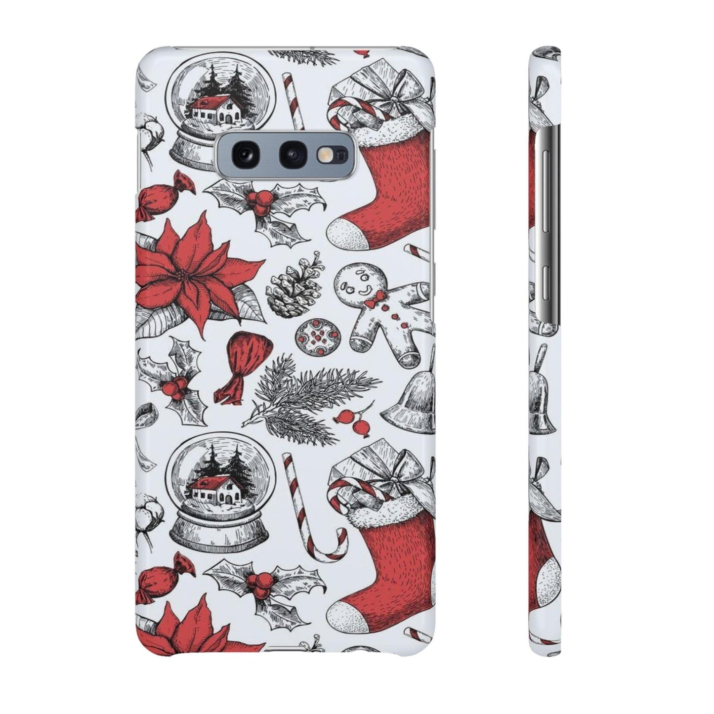 Samsung Clear Silicone Phone Case with Christmas Holiday Pattern – Festive Protection for Your Device - covers4phones