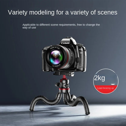 FANGTUOSI 2025 Flexible Octopus Tripod for Phone Camera DSLR 2in1 Design With big light Phone Holder Side Cold Shoe 1/4'' Screw