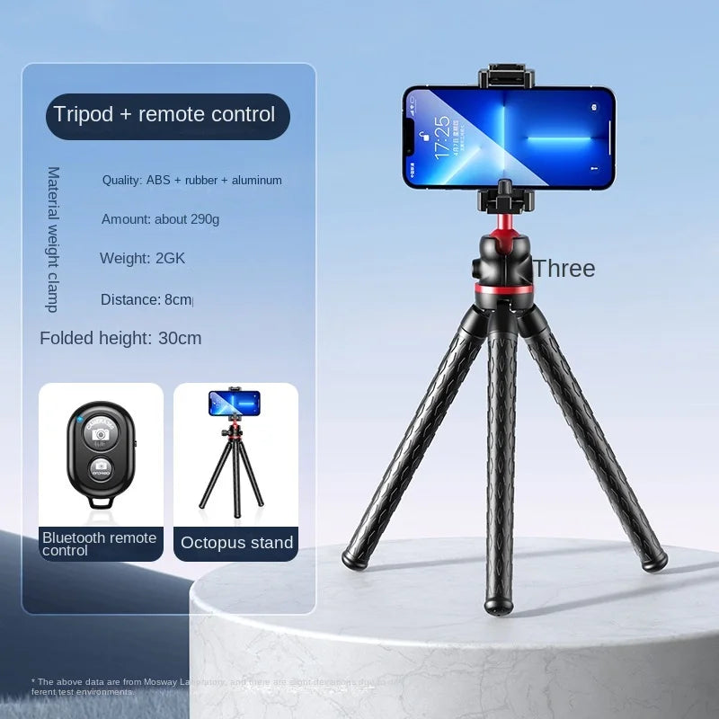 FANGTUOSI 2025 Flexible Octopus Tripod for Phone Camera DSLR 2in1 Design With big light Phone Holder Side Cold Shoe 1/4'' Screw
