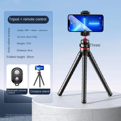 FANGTUOSI 2025 Flexible Octopus Tripod for Phone Camera DSLR 2in1 Design With big light Phone Holder Side Cold Shoe 1/4'' Screw