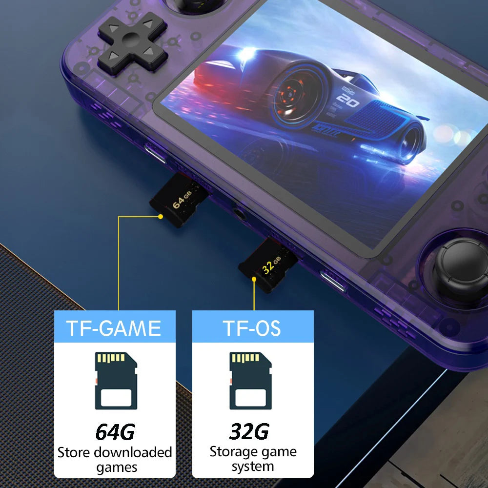 New R36H Game Console R36S Horizontal Retro Handheld Consolas Open Source Portable Pocket Video Player 64GB 3.5 Inch Boy Gift