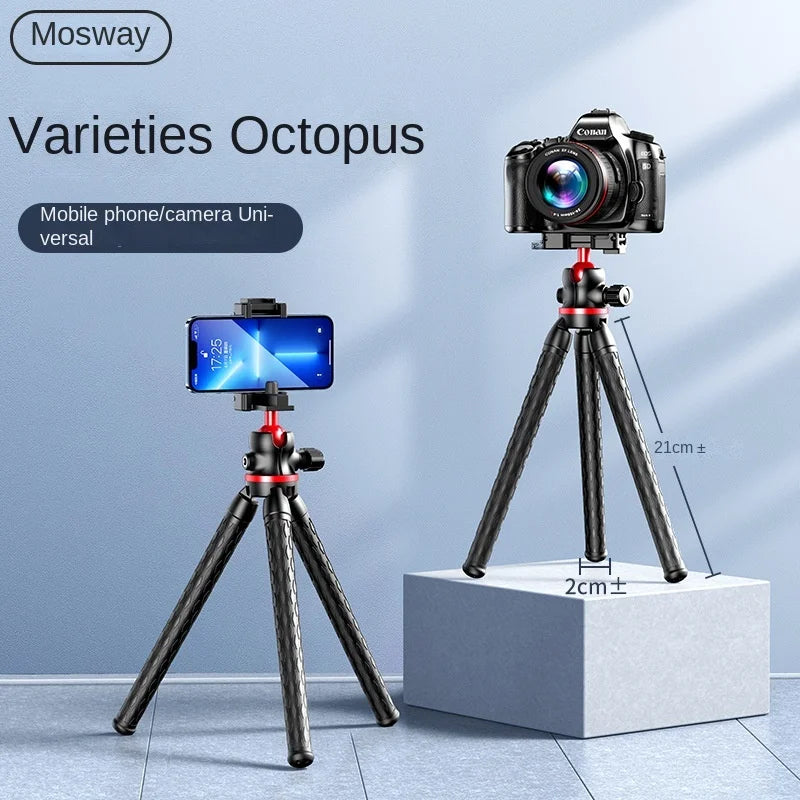 FANGTUOSI 2025 Flexible Octopus Tripod for Phone Camera DSLR 2in1 Design With big light Phone Holder Side Cold Shoe 1/4'' Screw