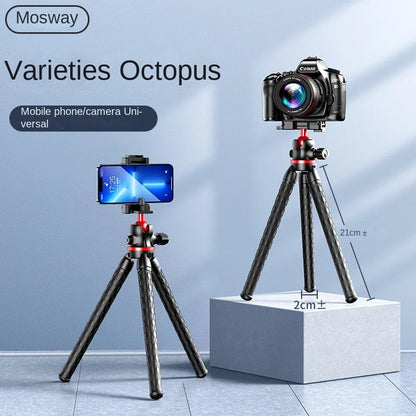 FANGTUOSI 2025 Flexible Octopus Tripod for Phone Camera DSLR 2in1 Design With big light Phone Holder Side Cold Shoe 1/4'' Screw