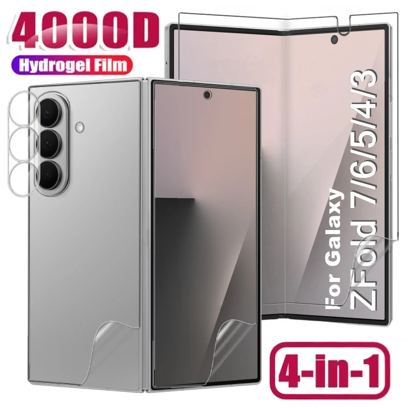 Hydrogel Film For Samsung Galaxy Z Fold 7 6 5 4 3 Front Back Screen Protector Tempered Glass Camera Lens Film for ZFold6 ZFold7