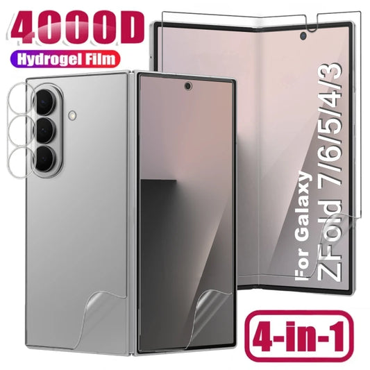 Hydrogel Film For Samsung Galaxy Z Fold 7 6 5 4 3 Front Back Screen Protector Tempered Glass Camera Lens Film for ZFold6 ZFold7