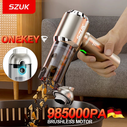 SZUK Car Vacuum Cleaner 985000PA Powerful Wireless Car Cleaner Cleaning Machine Cordless Mini HandHeld Portable Vacuum Cleaner