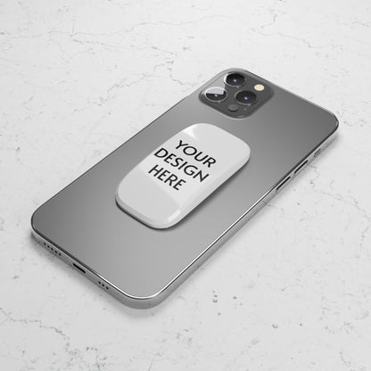 Custom Phone Click-On Grip – Polycarbonate & Metal, Matte/Glossy Finish, Mobile Holder & Kickstand, Reusable Adhesive Backing - covers4phones