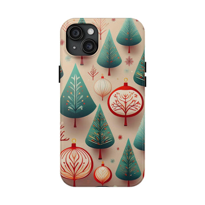 Iphone Green Christmas Tree with Pink Effect Tough Phone Case – Durable Protection, Festive Holiday Design - covers4phones