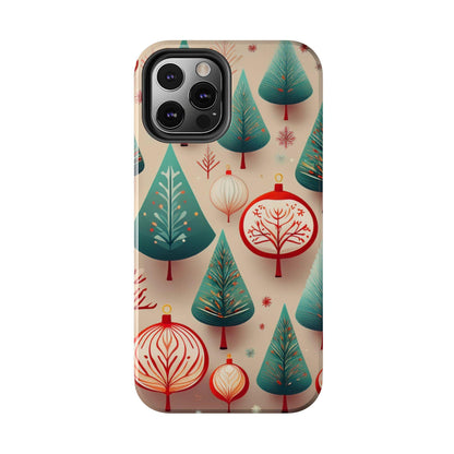 Iphone Green Christmas Tree with Pink Effect Tough Phone Case – Durable Protection, Festive Holiday Design - covers4phones