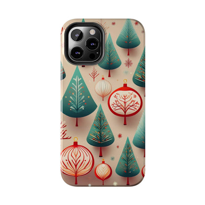 Iphone Green Christmas Tree with Pink Effect Tough Phone Case – Durable Protection, Festive Holiday Design - covers4phones