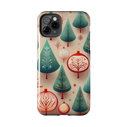 Iphone Green Christmas Tree with Pink Effect Tough Phone Case – Durable Protection, Festive Holiday Design - covers4phones