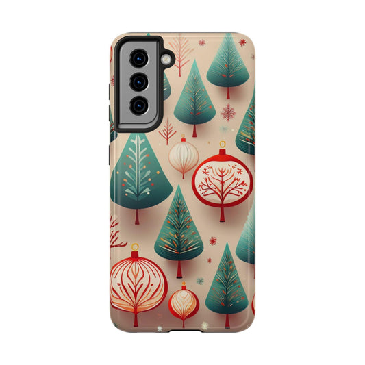 Samsung Green Christmas Tree with Pink Effect Tough Phone Case – Durable Protection, Festive Holiday Design - covers4phones