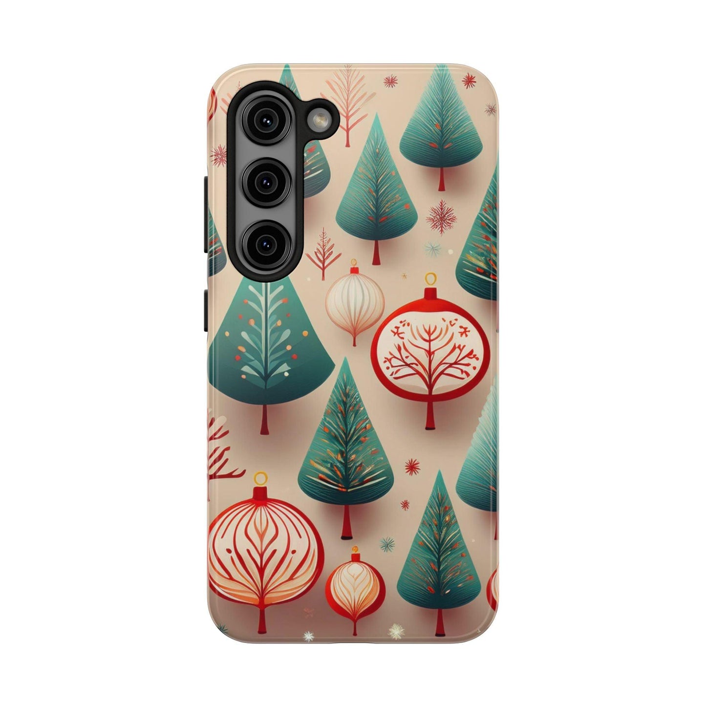 Samsung Green Christmas Tree with Pink Effect Tough Phone Case – Durable Protection, Festive Holiday Design - covers4phones