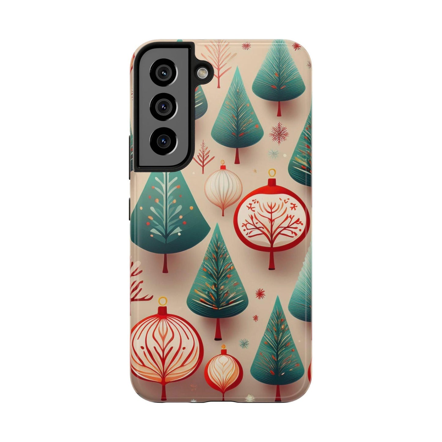Samsung Green Christmas Tree with Pink Effect Tough Phone Case – Durable Protection, Festive Holiday Design - covers4phones