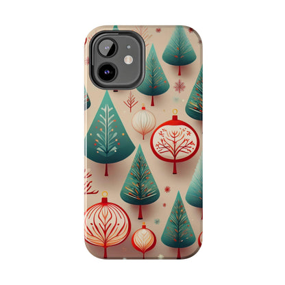 Iphone Green Christmas Tree with Pink Effect Tough Phone Case – Durable Protection, Festive Holiday Design - covers4phones
