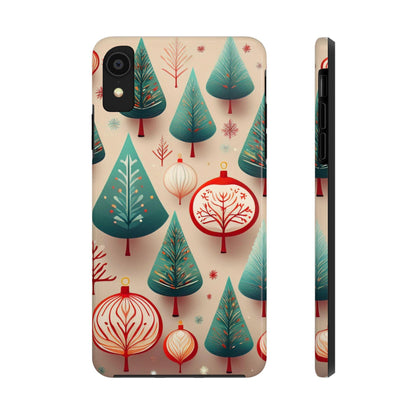 Iphone Green Christmas Tree with Pink Effect Tough Phone Case – Durable Protection, Festive Holiday Design - covers4phones