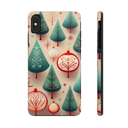Iphone Green Christmas Tree with Pink Effect Tough Phone Case – Durable Protection, Festive Holiday Design - covers4phones