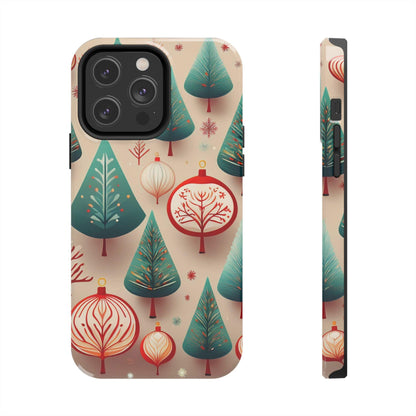 Iphone Green Christmas Tree with Pink Effect Tough Phone Case – Durable Protection, Festive Holiday Design - covers4phones