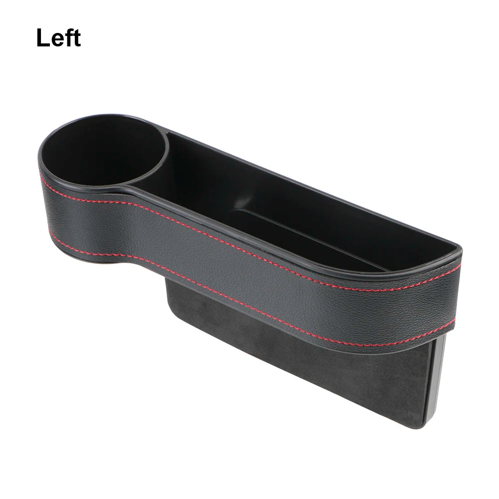 PU Leather Car Seat Gap Storage Box Universal Seat Gap Slit Box With Charging Hole Phone Bottle Keys Holder Box Auto Organizer