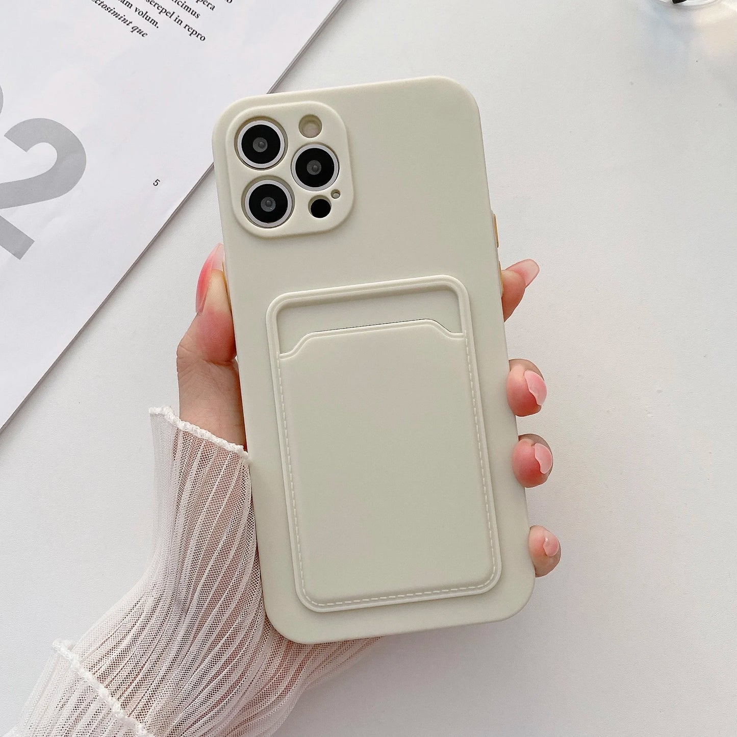 LVOEST Phone Case For iphone 11 12 13 pro max XR x xs max 7 8 plus se 2020 12 mini 14 15 Soft Silicone Wallet Card Holder cover