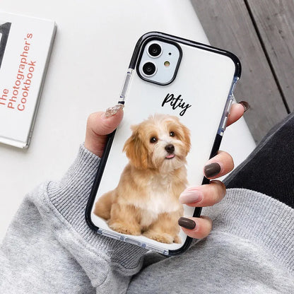 Custom Pet Portait Phone Case for iphone 13 12 11 14Pro Max xsmax xs 15 Plus Cover Personalised Pet Illustration Shockproof Case - covers4phones