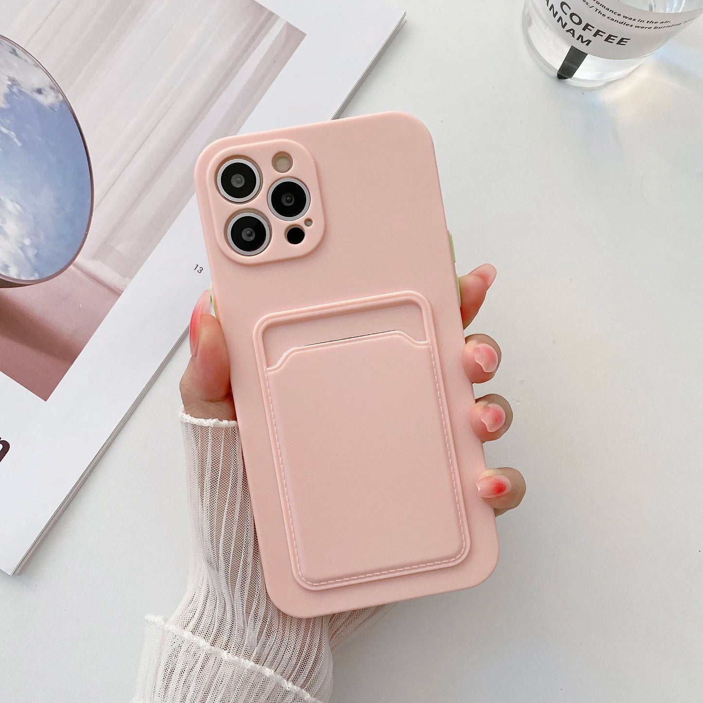 LVOEST Phone Case For iphone 11 12 13 pro max XR x xs max 7 8 plus se 2020 12 mini 14 15 Soft Silicone Wallet Card Holder cover