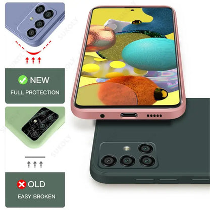 Liquid Silicone Case For Samsung Galaxy S25 Edge S25 S24 S23 S22 Ultra Plus S24 FE A56 A54 A53 A55 A16 Camera Protect Soft Cover