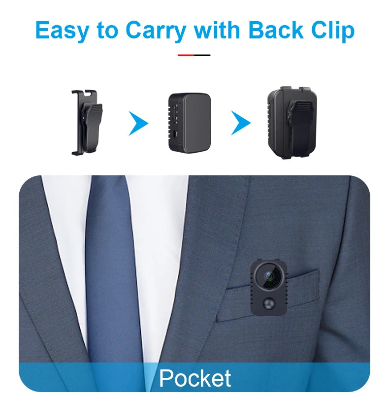MD29 HD Mini Body Camera 1080P Security Pocket Cameras Motion Activated Small Nanny Cam for Cars Standby Espia Webcam 8H Working