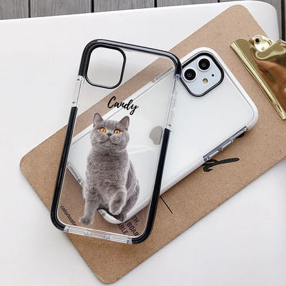 Custom Pet Portait Phone Case for iphone 13 12 11 14Pro Max xsmax xs 15 Plus Cover Personalised Pet Illustration Shockproof Case - covers4phones