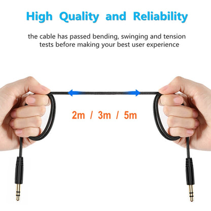 2M/3M/5M 3.5mm male to male extension cable aux cable Round Flat Braided Wire Cord Audio Data Cable for Car/Headphone/PM4