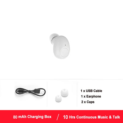 NVAHVA Mini Bluetooth Earphone 10 Hrs Working, Bluetooth Headset Wireless Earbud Earphone Hands-free For Phones Car TV PCSport