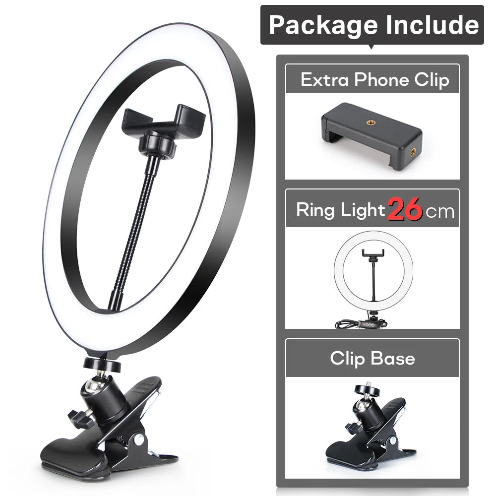 Selfie Ring Light Photography Light LED Lamp With Tripod For Phone Holder Stand Accessories Lamp For Photo Live Video Streaming